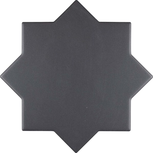 Apollo Tile Siena 5.35 in. x 5.35 in. Matte Peppercorn Black Ceramic Star-Shaped Wall and Floor Tile 5.37 sqft/case, 27PK MOR88BLKSTRA - main